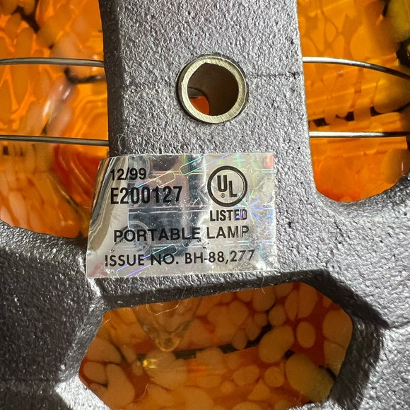 Tiffany Style Amber Glass Turtle Table Lamp - Metal Base Removable Shell - Picture 6 of 17